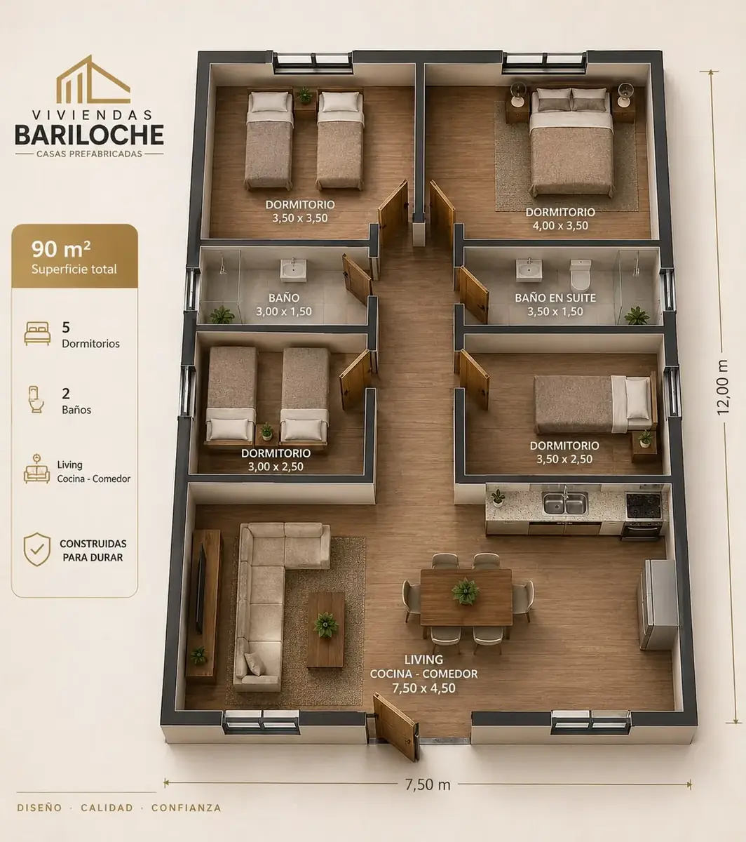 Casa 90 m² de Viviendas Bariloche