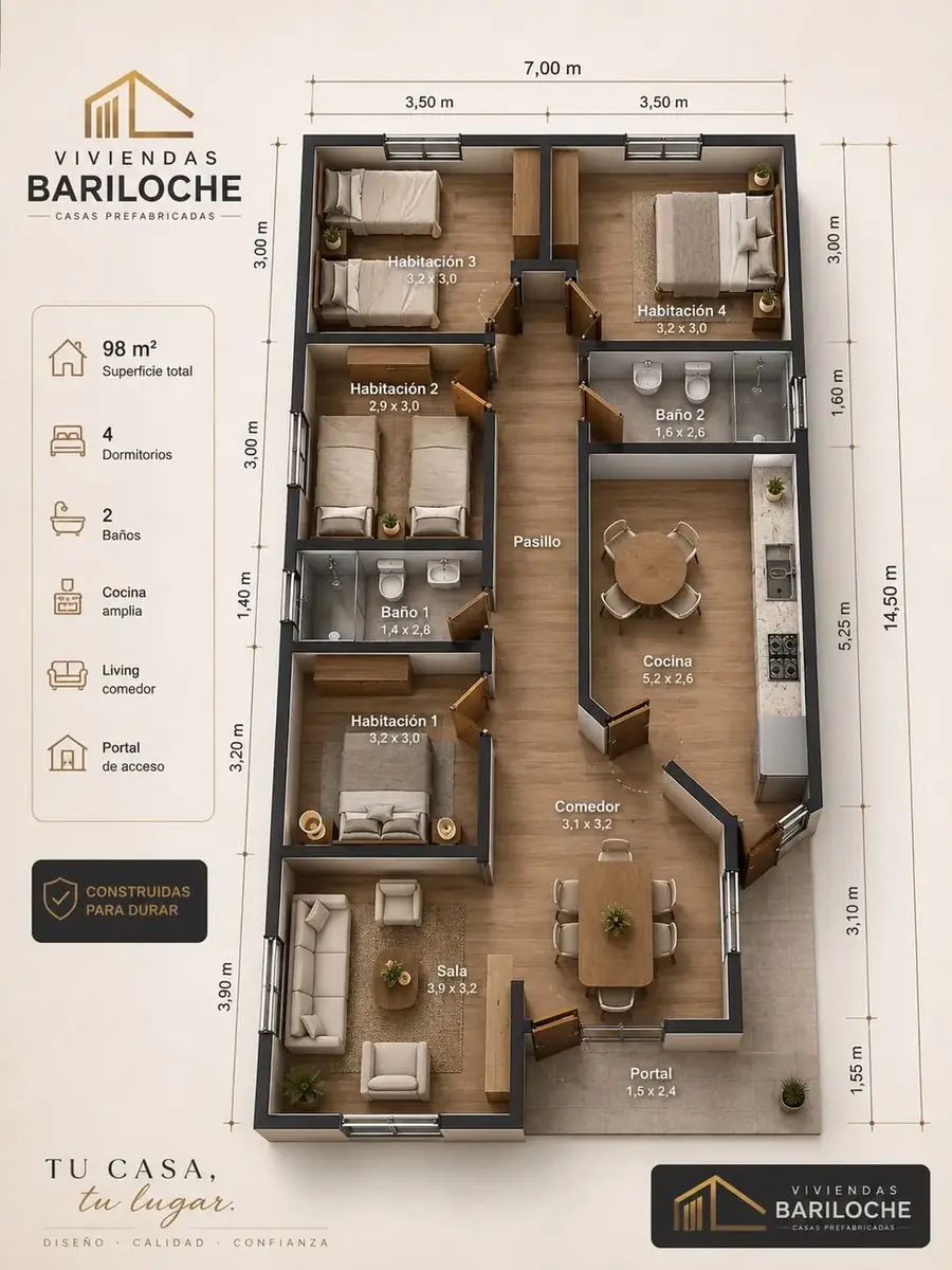 Casa 98 m² de Viviendas Bariloche